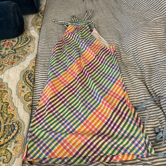 j. crew colorful gingham tie neck shift mini dress - Picture 8 of 10